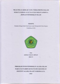 Image of NILAI-NILAI AKHAL YANG TERKANDUNG DALAM
SURAT LUQMAN AYAT 18-19 DAN RELEVANSINYA
DNGAN PENDIDIKAN ISLAM
