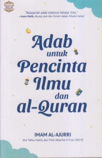 Image of Adab untuk Pecinta Ilmu dan Al-Quran