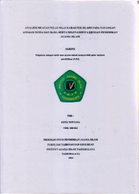 Image of ANALISIS MUATAN NILAI-NILAI KARAKTER ISLAMI PADA TAYANGAN
ANIMASI NUSSA DAN RARA SERTA RELEVANSINYA DENGAN PENDIDIKAN
AGAMA ISLAM