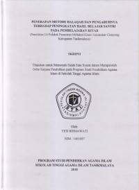 Image of PENERAPAN METODE HALAQAH DAN PENGARUHNYA TERHADAP PENINGKATAN HASIL BELAJAR SANTRI PADA PEMBELAJARAN KITAB