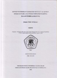Image of KONSEP PENDIDIKAN KARAKTER MENURUT AL-QURAN SURAT AN-NAHL AYAT 90 DAN IMPLEMENTASINYA DALAM PEMBELAJARAN PAI