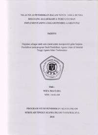 Image of NILAI-NILAI PENDIDIKAN DALAM NOVEL MOGA BUNDA DISAYANG ALLAH KARYA TERE LIYE DAN IMPLEMENTASINYA DALAM PEMBELAJARAN PAI