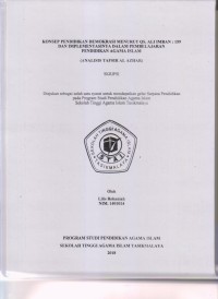 Image of KONSEP PENDIDIKAN DEMOKRASI MENURUT QS. ALI IMRAN : 159 DAN IMPLEMENTASINYA DALAM PEMBELAJARAN PENDIDIKAN AGAMA ISLAM 
(ANALISIS TAFSIR AL-AZHAR)