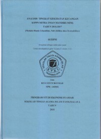 Image of ANALISIS TINGKAT KESEHATAN KEUANGAN KSPPS MITRA INSAN MANDIRI (MIM) TAHUN 2016-2017
(Melalui Rasio Likuiditas, Solvabilitas dan Rentabilitas)