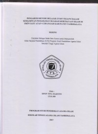 Image of PENGARUH METODE BELAJAR STORY TELLING DALAM KEMAMPUAN PEMAHAMAN SEJARAH KEBUDAYAAN ISLAM DI SMPN SATU ATAP 4 CIPATUJAH KABUPATEN TASIKMALAYA