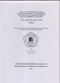 Image of NILAI-NILAI PENDIDIKAN TAUHID MENURUT PEMIKIRAN SYAIKH IBRAHIM AL-LAQONNI DAN IMPLEMENTASINYA DALAM PENDIDIKAN KARAKTER