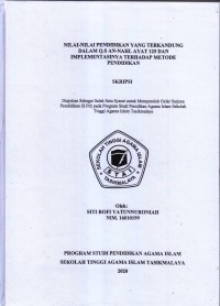 Image of NILAI-NILAI PENDIDIKAN YANG TERKANDUNG DALAM Q.S AN-NAHL AYAT 125 DAN IMPLEMENTASINYA TERHADAP METODE PENDIDIKAN