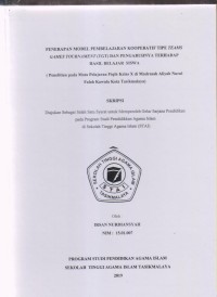 Image of PENERAPAN MODEL PEMBELAJARAN KOOPERATIF TIPE TEAMS GAMES TORNAMENT (TGT) DAN PENGARUHNYA TERHADAP HASIL BELAJAR SISWA
(Penelitian pada Mata Pelajaran Fiqh Kelas X di Madrasah Aliyah Nurul Falah Kawalu Kota Tasikmalaya)