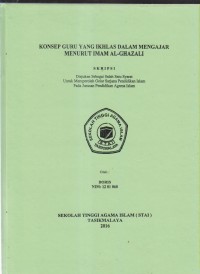 Image of KONSEP GURU YANG IKHLAS DALAM MENGAJAR MENURUT IMAM AL-GHAZALI