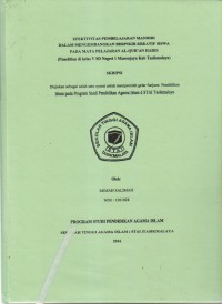 Image of EFEKTIVITAS PEMBELAJARAN MANDIRI DALAM MENGEMBANGKAN BERPIKIR KREATIF SISWA PADA MATA PELAJARAN AL-QUR'AN HADIS (Penelitian di kelas V SD Negeri 1 Manonjaya Kab Tasikmalaya)