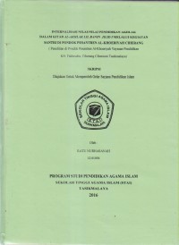 Image of INTERNALISASI NILAI-NILAI PENDIDIKAN AKHLAK DALAM KITAB AL-AKHLAK LIL BANIN JILID I MELALUI KEGIATAN SANTRI DI PONDOK PESANTREN AL-KHOERIYAH CIHERANG (Penelitian di Pondok Pesantren Al-Khoeriyah Yayasan Pendidikan KH.Fakhrudin Ciherang Cibereum Tasikmalaya)