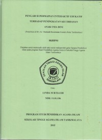 Image of PENGARUH PERMAINAN INTERAKTIF EDUKATIF TERHADAP PENINGKATAN KECERDASAN ANAK USIA DINI