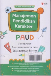Image of MANAJEMEN PENDIDIKAN KARAKTER PAUD konsep dan implementasinya pembelajaran sentra