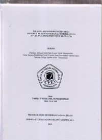 Image of NILAI-NILAI PENDIDIKAN KELUARGA MENURUT AL-QUR'AN SURAT AL-TAHRIM AYAT 6
(Studi Analisis Kitab 'Uqud Al-Lujayn)