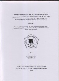 Image of PENGARUH IMPLEMENTASI METODE PEMBELAJARAN TADABUR ALAM TERHADAP PENINGKATAN HASIL BELAJAR SISWA PADA MATA PELAJARAN AQIDAH AKHLAK