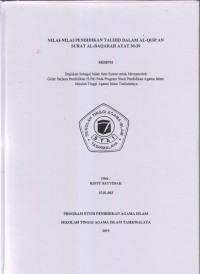 Image of NILAI-NILAI PENDIDIKAN TAUHID DALAM AL-QUR'AN SURAT AL-BAQARAH AYAT 30-39