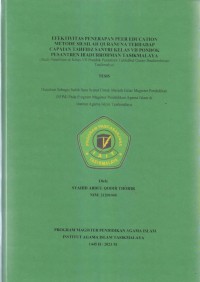Image of EFEKTIVITAS PENERAPAN PEER EDUCATION 
METODE SILSILAH QURANUNA TERHADAP CAPAIAN IBADURROHMAN TASIKMALAYA
(Studi Penelitian di Kelas VII Pondok Pesantren Tahfidhul Quran Ibadurrohman Tasikmalaya)
