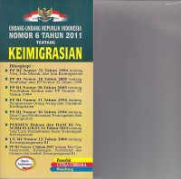 Image of UNDANG-UNDANG REPUBLIK INDONESIA NOMOR 6 TAHUN 2011 TENTANG KEIMIGRASIAN