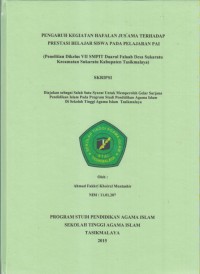 Image of PENGARUH KEGIATAN HAFALAN JUS'AMA TERHADAP PRESTASI BELAJAR SISWA PADA PELAJARAN PAI