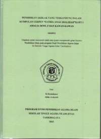 Image of PENDIDIKAN AKHLAK YANG TERKANDUNG DALAM KUMPULAN CERPEN 