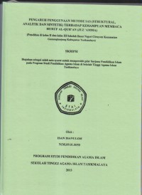 Image of PENGARUH PENGGUNA METODE SAS (STRUKTURAL, ANALITIK DAN SINTETIK) TERHADAP KEMAMPUAN MEMBACA HURUF AL-QUR'AN (JUZ'AMMA)