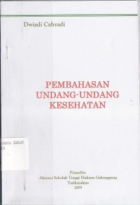 Image of PEMBAHASAN UNDANG-UNDANG KESEHATAN