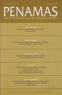 Image of PENAMAS ; JURNAL PENELITIAN AGAMA DAN MASYARAKAT