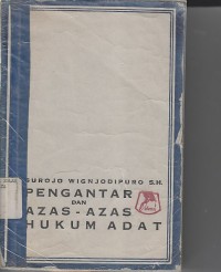Image of PENGANTAR DAN AZAS-AZAS HUKUM ADAT