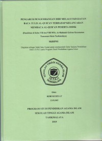 Image of PENGARUH PENGEMBANGAN DIRI MELALUI KEGIATAN BACA TULIS AL-QUR'AN TERHADAP KELANCARAN MAMBACA AL-QUR'AN PESERTA DIDIK