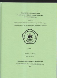 Image of PERAN ISTRI DALAM KELUARGA 
(TELAAH ATAS NOVEL 